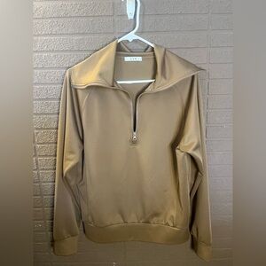 Tan Half-Zip Sweatshirt NWOT